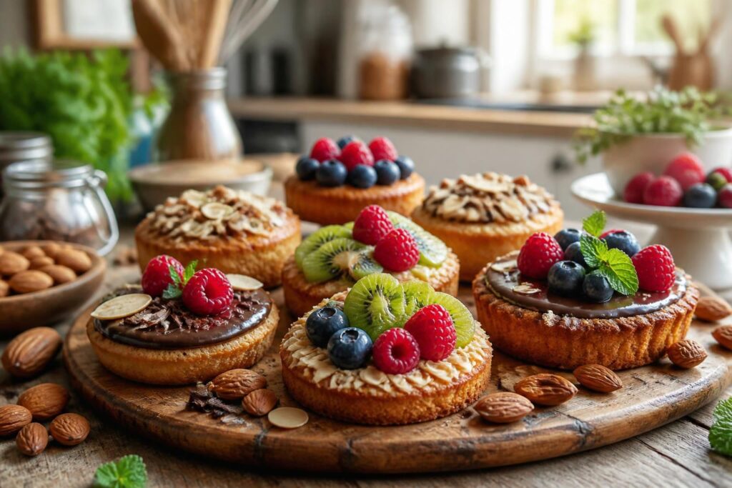 découvrez nos délicieuses recettes de gâteau à l'amande, aux fruits et au chocolat, parfaites pour satisfaire toutes vos envies gourmandes.