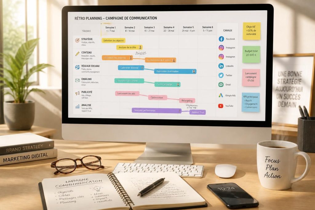 découvrez un exemple efficace de rétro planning pour optimiser la communication de vos campagnes et assurer leur succès étape par étape.